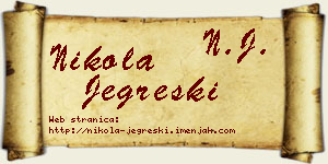 Nikola Jegreški vizit kartica
